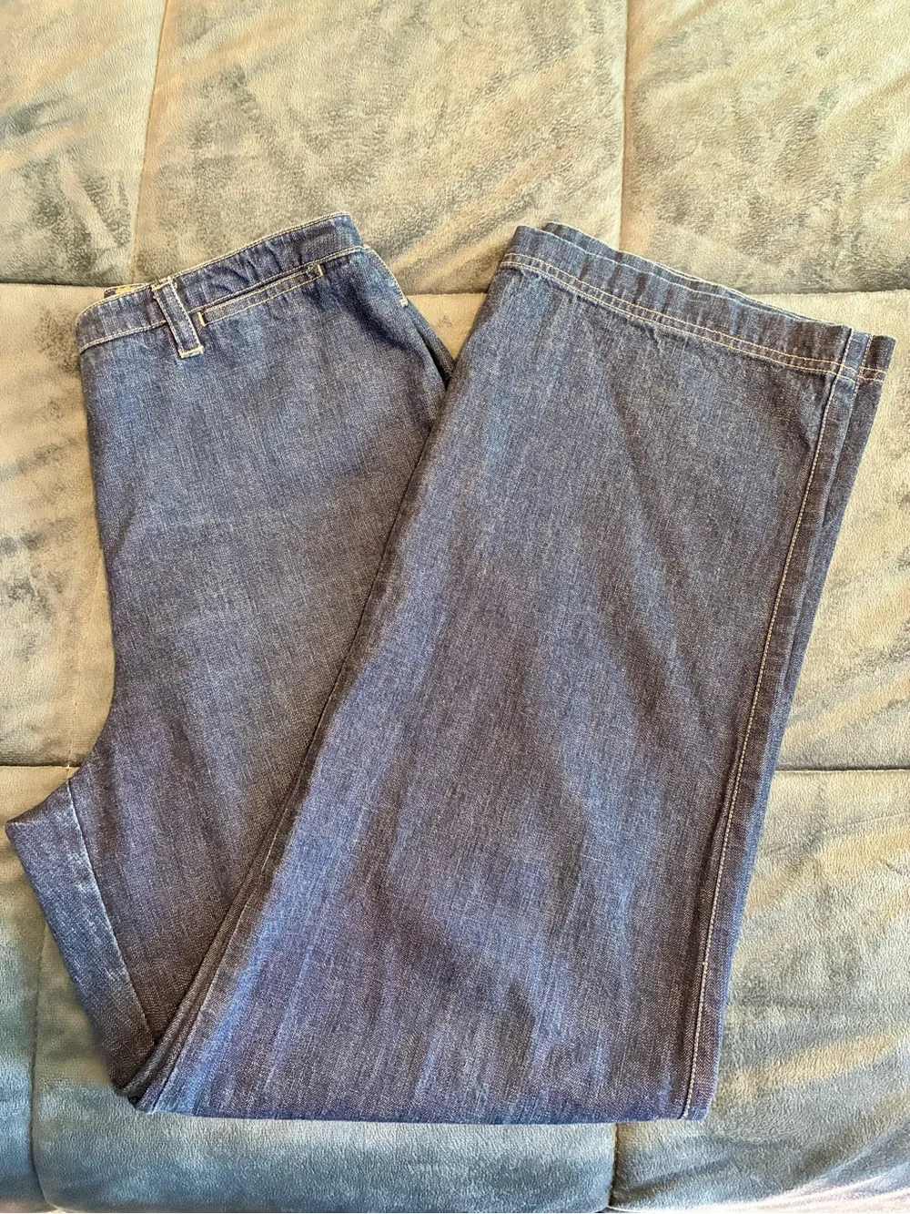 VTG Jones New York Sport 8 💯 Cotton Blue Denim Trouser Jeans Wide Straight Leg